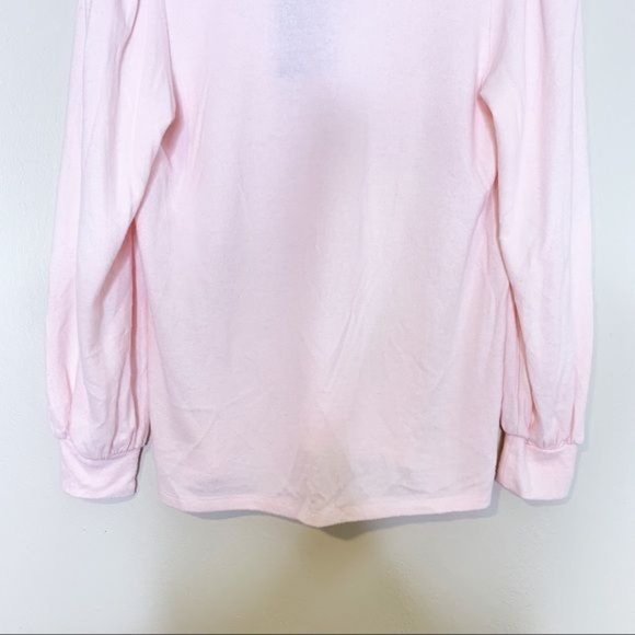 NWT Gibsonlook Lotus Pink Fleece Long Blouson Sleeve V Neck Top Medium - Picture 8 of 11